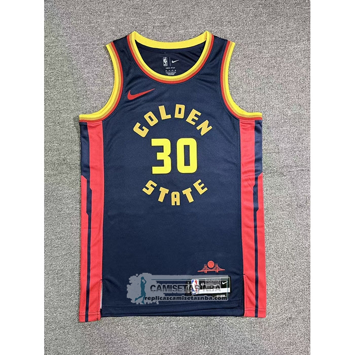 Camiseta Golden State Warriors Stephen Curry NO 30 Ciudad 2024-25 Azul